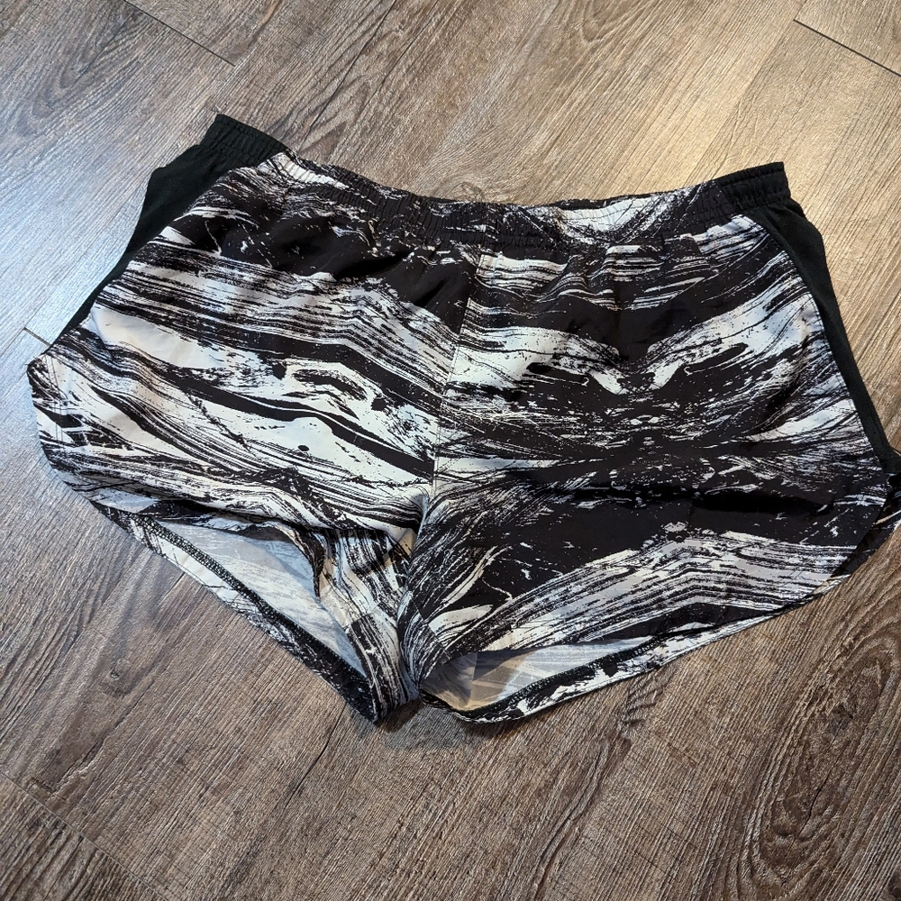 Nike Black and White Marble Print Shorts